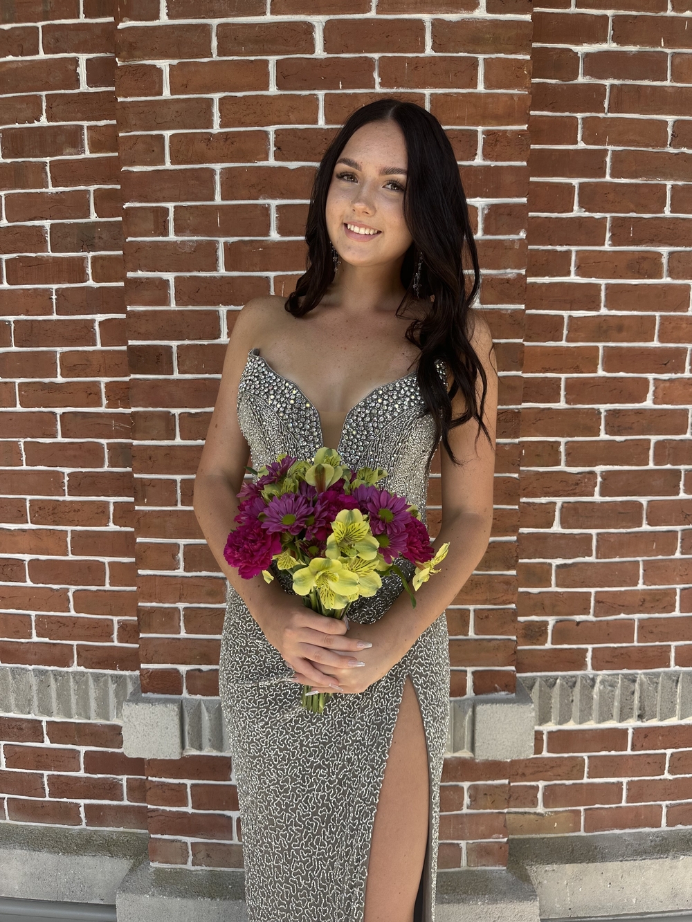 Jovani Sequin Formal Dress in Taupe